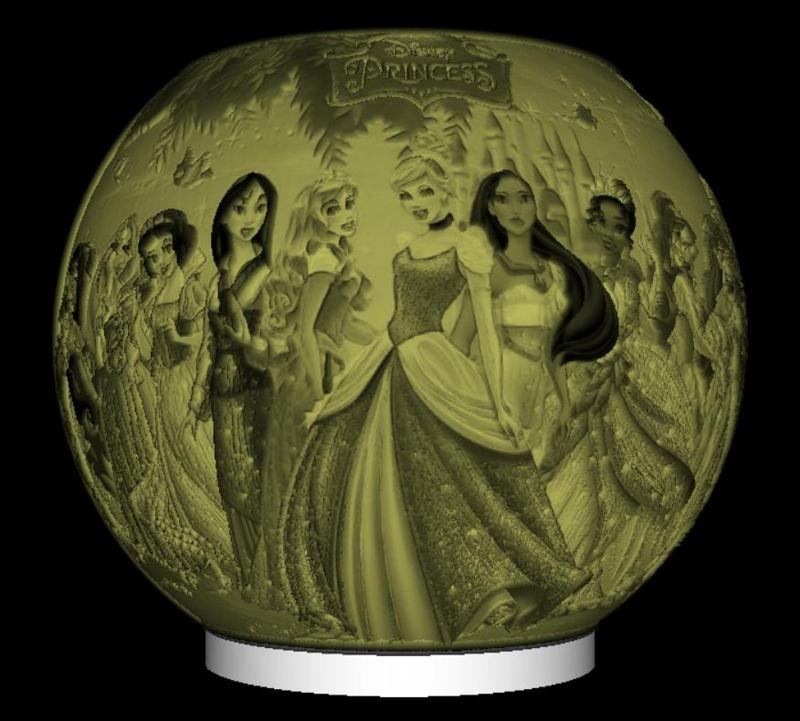 SPHERE NIGHT LIGHT DISNEY PRINCESS LITHOPHANE