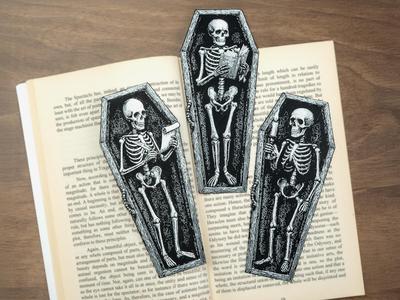 Skeleton Coffin Bookmarks