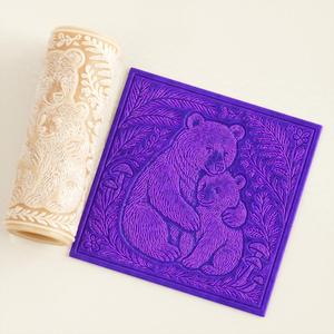 Mother Bear and Cub Texture Roller