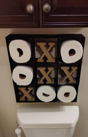 Toilet Paper Cubby Tic Tac Toe