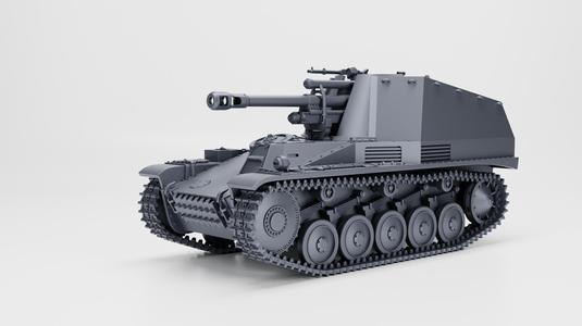 10.5 cm leFH 18-2 (Sf.) auf Fahrgestell Panzer II “Wespe” (Sd.Kfz.124) + 3 Tankmen  (Germany, WW2)