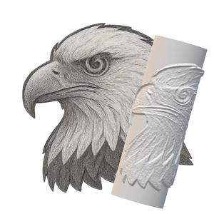 Eagle Head | Embossed Roller for Clay | Wildlife 3D Print Design