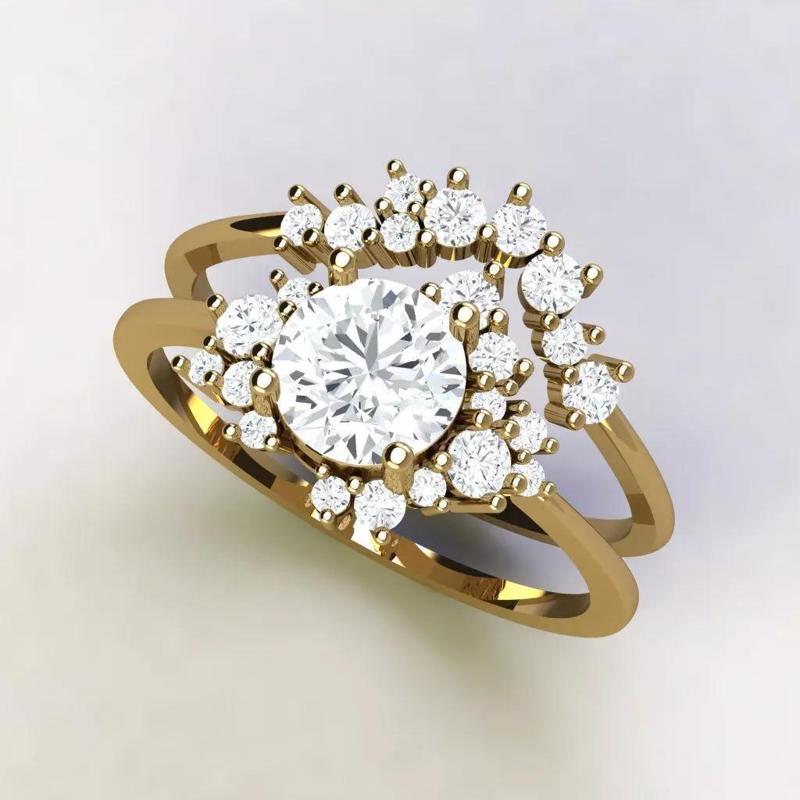 Solitaire Wedding Engagement Women Ring 3D print model