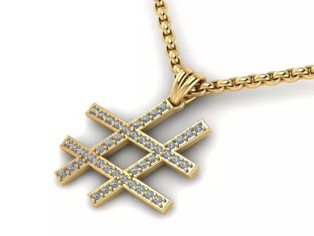 Hashtag Pendant For Men And Women 3d Printable Model