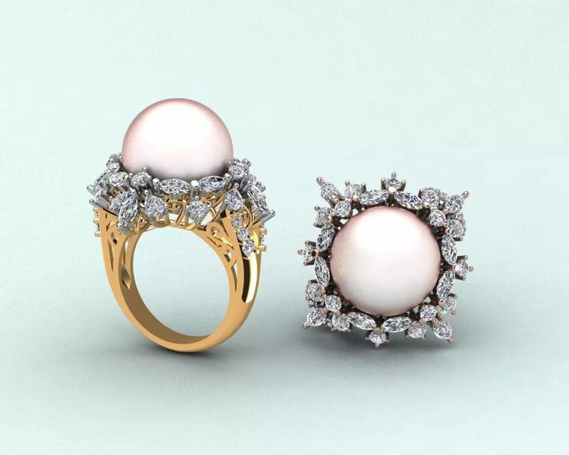 South Sea  Pearl Diamond Classic Ring