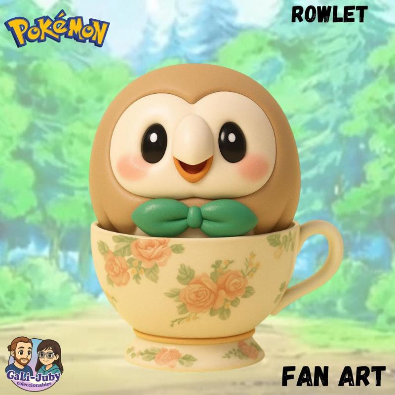 Rowlet in cup - Pokemon Alola