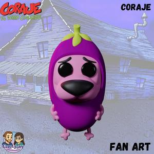 Courage the cowardly eggplant dog - Funko Fan Art