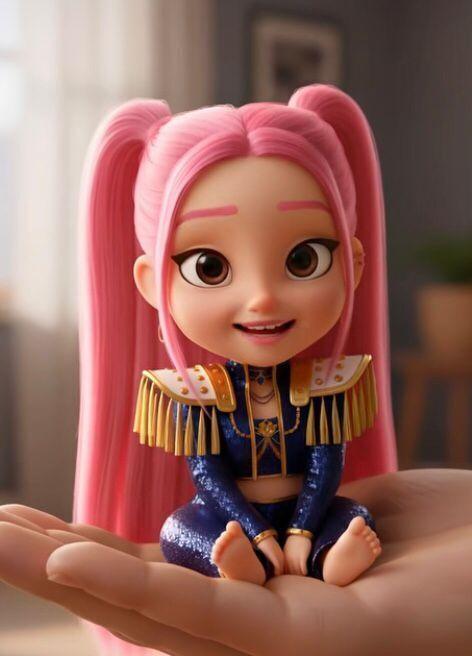 Kpop Demon Hunters Huntrix personages mira baby whit base