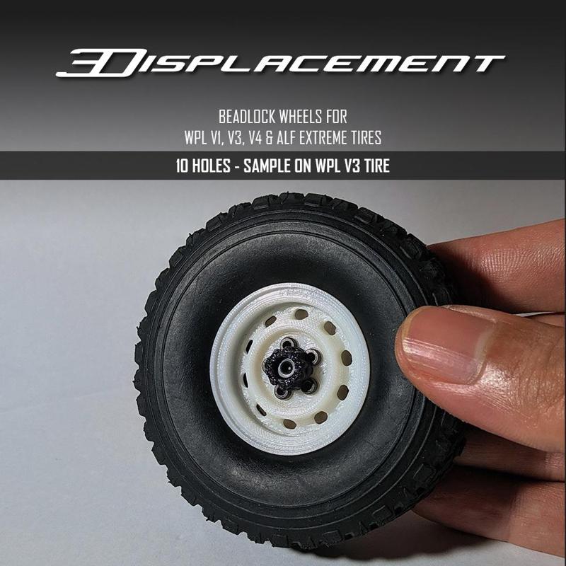 Beadlock Wheels for WPL & ALF Tires  - 10 Holes