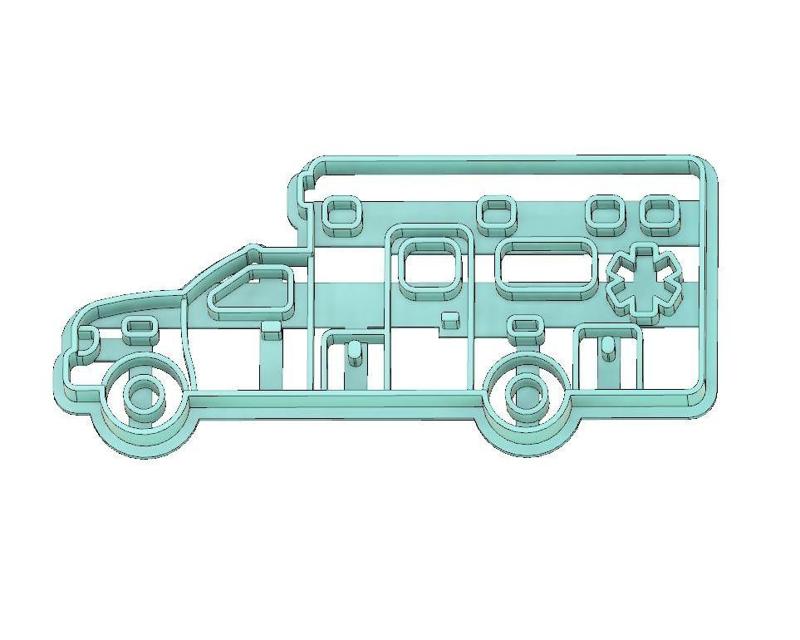 AMBULANCE COOKIE CUTTER, PARAMEDIC COOKIE CUTTER, EMS COOKIE CUTTER,CHILDREN COOKIE CUTTER. AMBULANCE, EMS PARAMEDIC