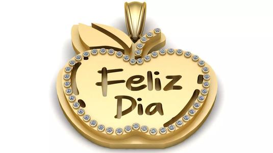 Feliz DIa Apple Pendant  3D Printable Model