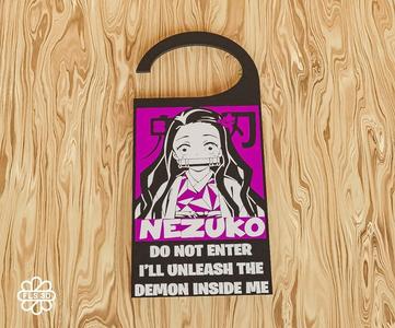 🔒 Anime Door Hanger – Nezuko "Do Not Enter" 🖤