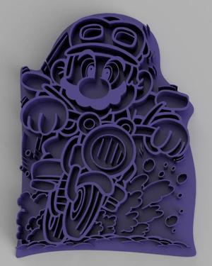 Mario Bross 3D Motorbike Cutter - Ideal for Baking and Themed Crafts
