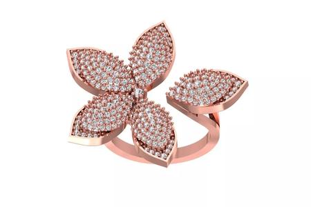 Flower Open End Wedding Engagement Ring for Women