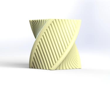"Vortex" - A Twisted Spiral Ribbed Vase | Geometric Home Decor & Pen Holder