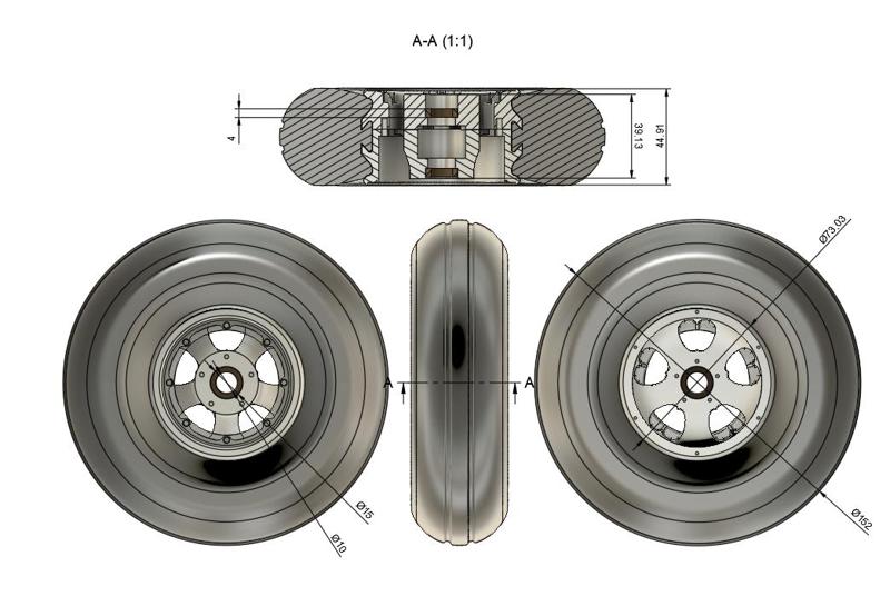 1/4 scale WW2 Spitfire wheel and tyre