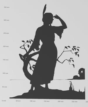 Wandtattoo Indianerin hält Ausschau