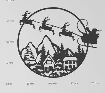 Wandtattoo Weihnachten der Weihnachtsmann kommt