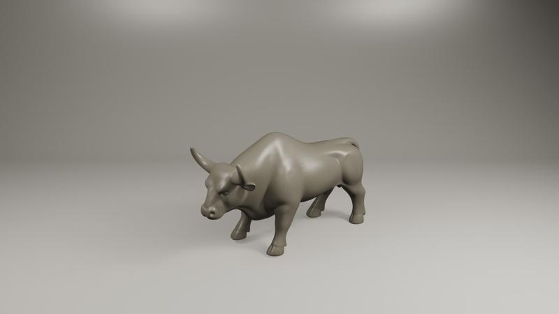 Minimalist Strong Bull – Geometric Bull STL File for 3D Printing
