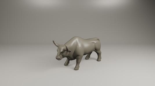 Minimalist Strong Bull – Geometric Bull STL File for 3D Printing