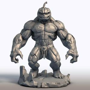 Pumpkin Head Bodybuilder Halloween Fitness Sculpture