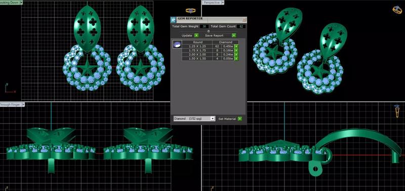 earrings jewellry 3d designer