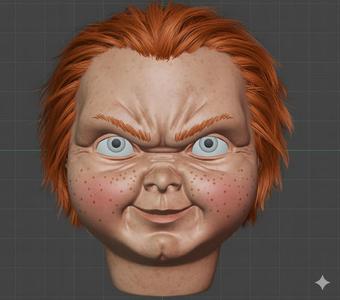 Chucky Head STL FILE for printer 3D
