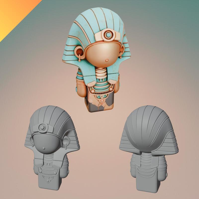 Ancient Egyptian Pharaoh Figure – STL and GLB 3D Print Model
