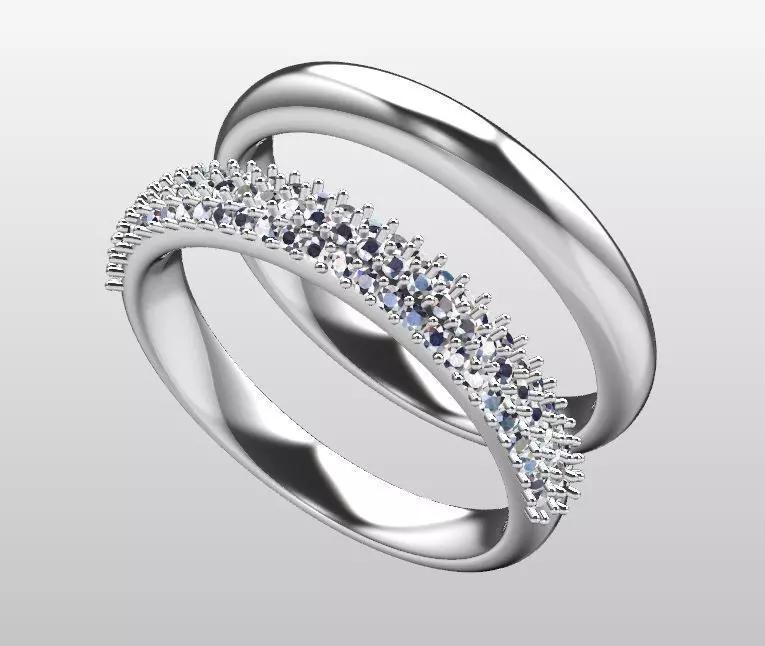 Wedding Ring Diamond  3D print model