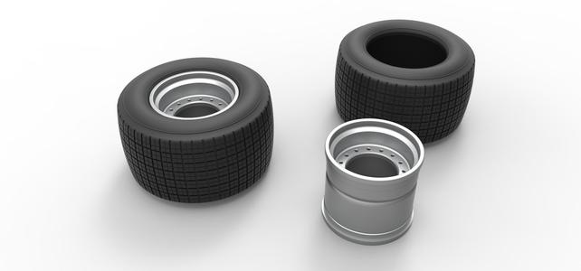 Rim and tire of Super Dirt Late model Scale 1:25