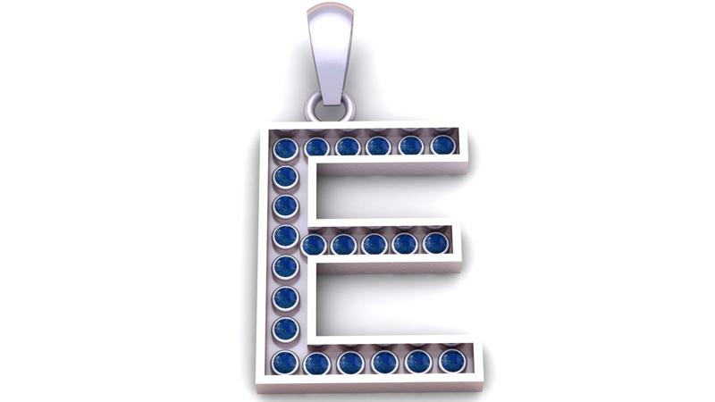 E ALPHABET  PENDANT  3d printable model