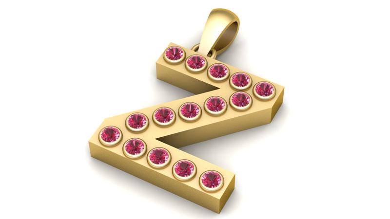 Z ALPHABETS GLD PENDANT  3d printable model