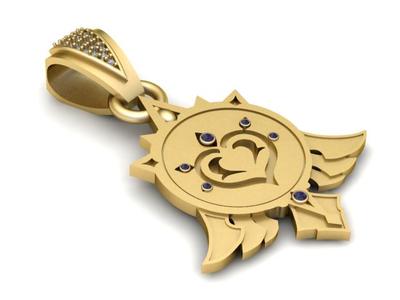 Heart Wing Pendant 3D Printable Model