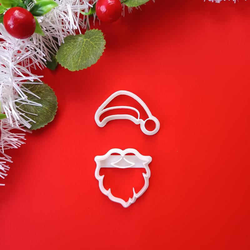 christmas santa and cap clay cutter