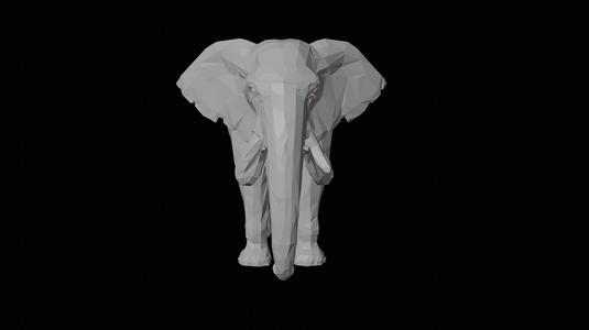 Low Poly Elephant - Geometric Wildlife Model