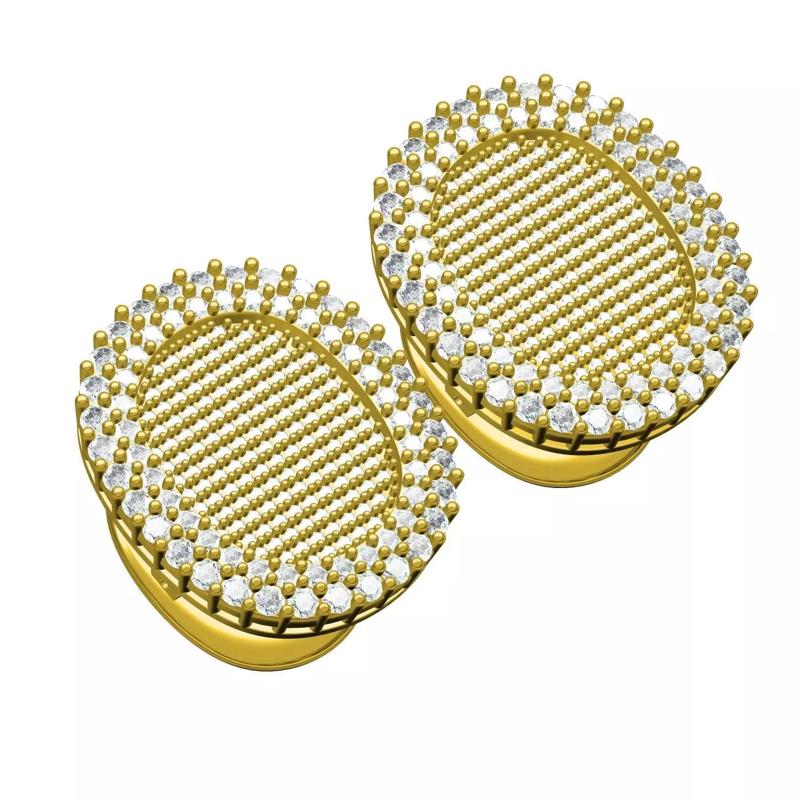 Gold Plated Fully Diamond Cufflink