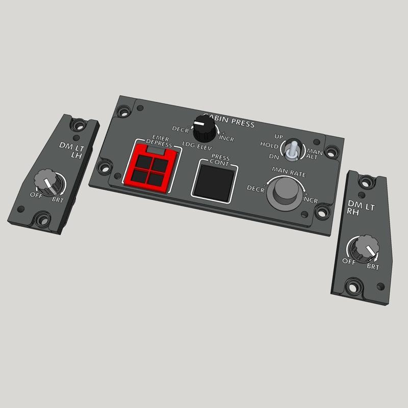 CRJ-900 Cabin pressure and Dome lights panels
