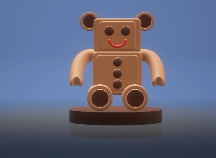 3D teddy bear model  3d printable model