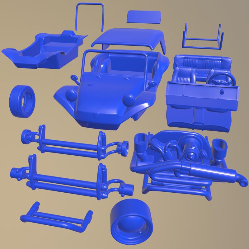 VOLKSWAGEN BUGGY MEYERS MANX 1965 PRINTABLE CAR IN SEPARATE PARTS