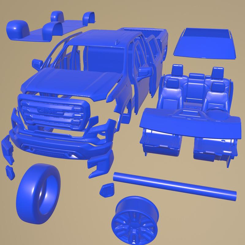 GMC SIERRA CREW ELEVATION 1500 2020 PRINTABLE CAR IN SEPARATE PARTS