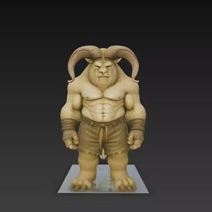 Fantasy Minotaur Guardian Warrior 3D Print Model