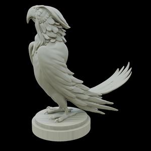 Stylized Parrot Statue STL – 3D Printable Bird Model