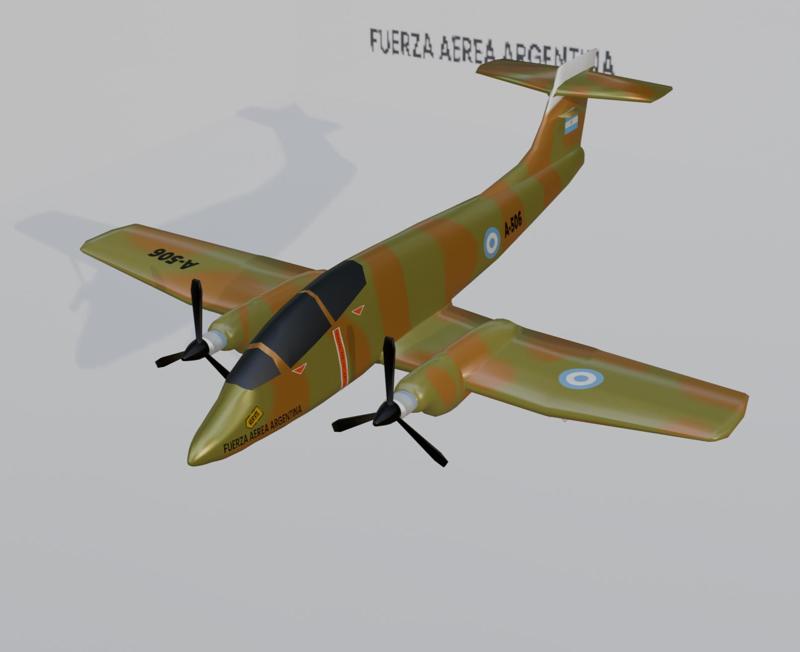 IA58 Pucara Argentinean Aircraft 3D MODEL