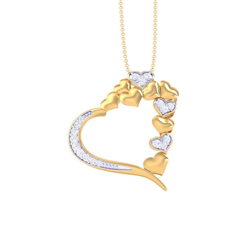 3D Printable Cad jewelry design of Lady diamond Pendant