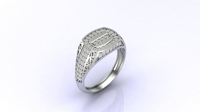 Gents Ring Print Ready STL 3DM Gents Rings Diamond Men Ring 3D print model