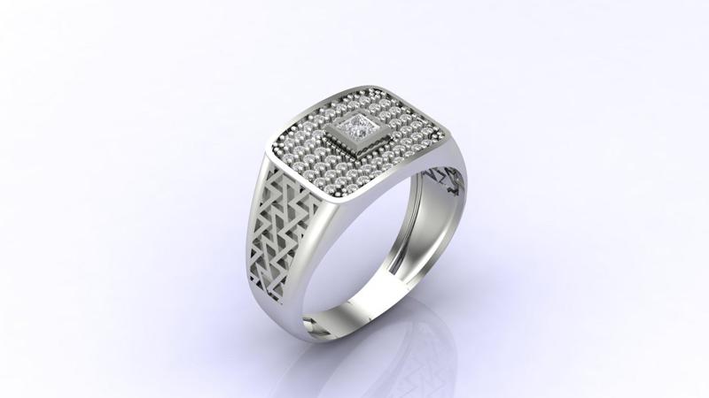 Gents Ring Print Ready STL 3DM Gents Rings Diamond Men Ring 3D print model