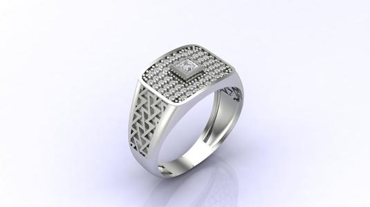 Gents Ring Print Ready STL 3DM Gents Rings Diamond Men Ring 3D print model