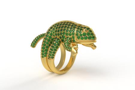 Green Diamond Chameleon Rings