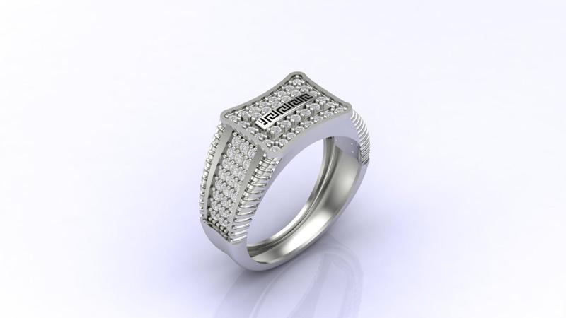 Gents Ring Print Ready STL 3DM Gents Rings Diamond Men Ring 3D print model