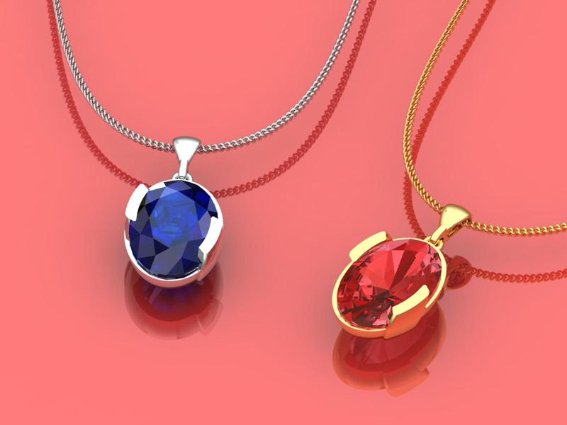 Oval gemstone necklace or pendant